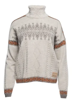 Dale of Norway Høy Hals-Aspoy Ullgenser Dame Sand Copper Mountainstone