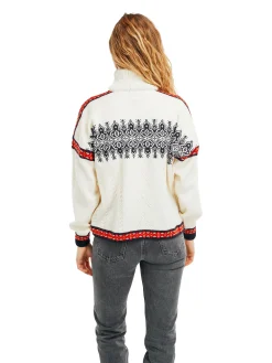 Dale of Norway Høy Hals-Aspoy Ullgenser Dame Offwhite Rod Navy