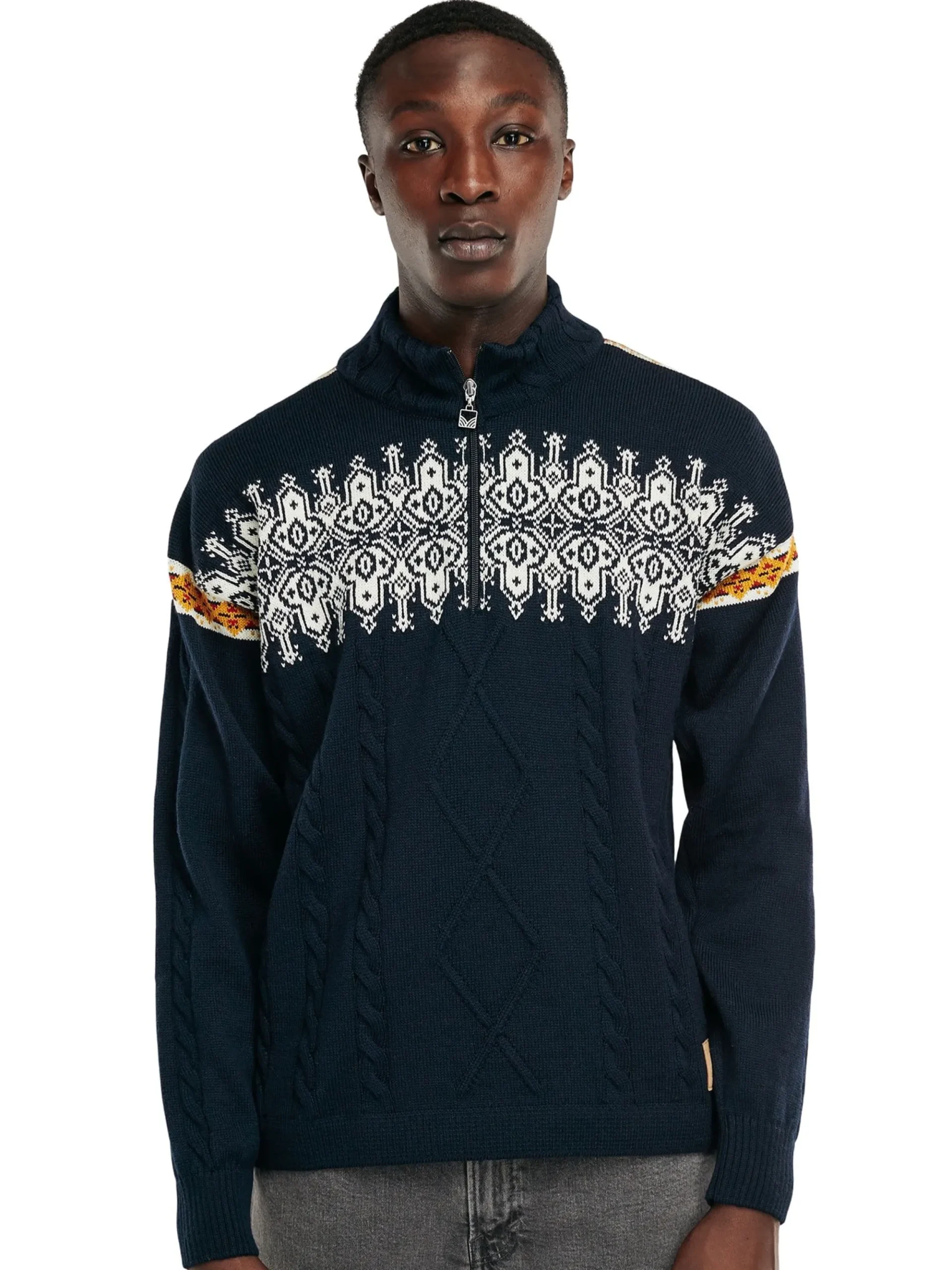 Dale of Norway Half-Zip-Aspoy Ullgenser Herre Navy Offwhite