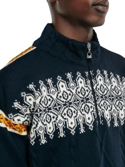 Dale of Norway Half-Zip-Aspoy Ullgenser Herre Navy Offwhite