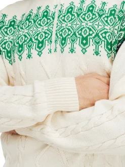 Dale of Norway Half-Zip-Aspoy Ullgenser Herre Offwhite/Gronn