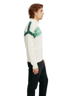 Dale of Norway Half-Zip-Aspoy Ullgenser Herre Offwhite/Gronn
