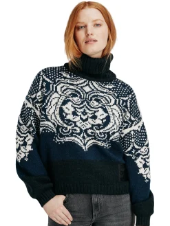 Dale of Norway Høy Hals-Blomdalen Genser Alpakka Sort