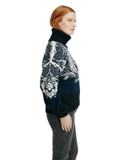 Dale of Norway Høy Hals-Blomdalen Genser Alpakka Sort