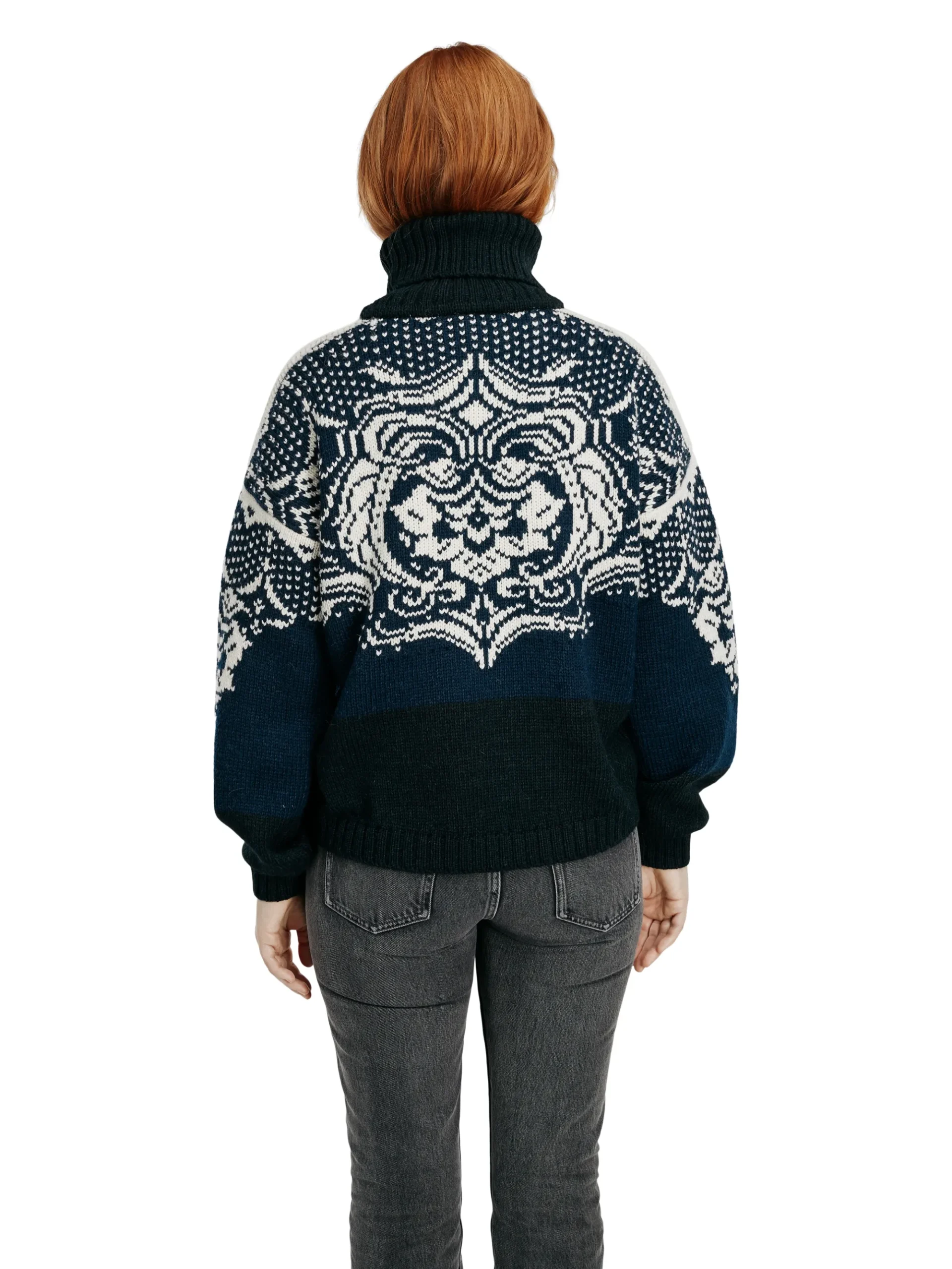 Dale of Norway Høy Hals-Blomdalen Genser Alpakka Sort