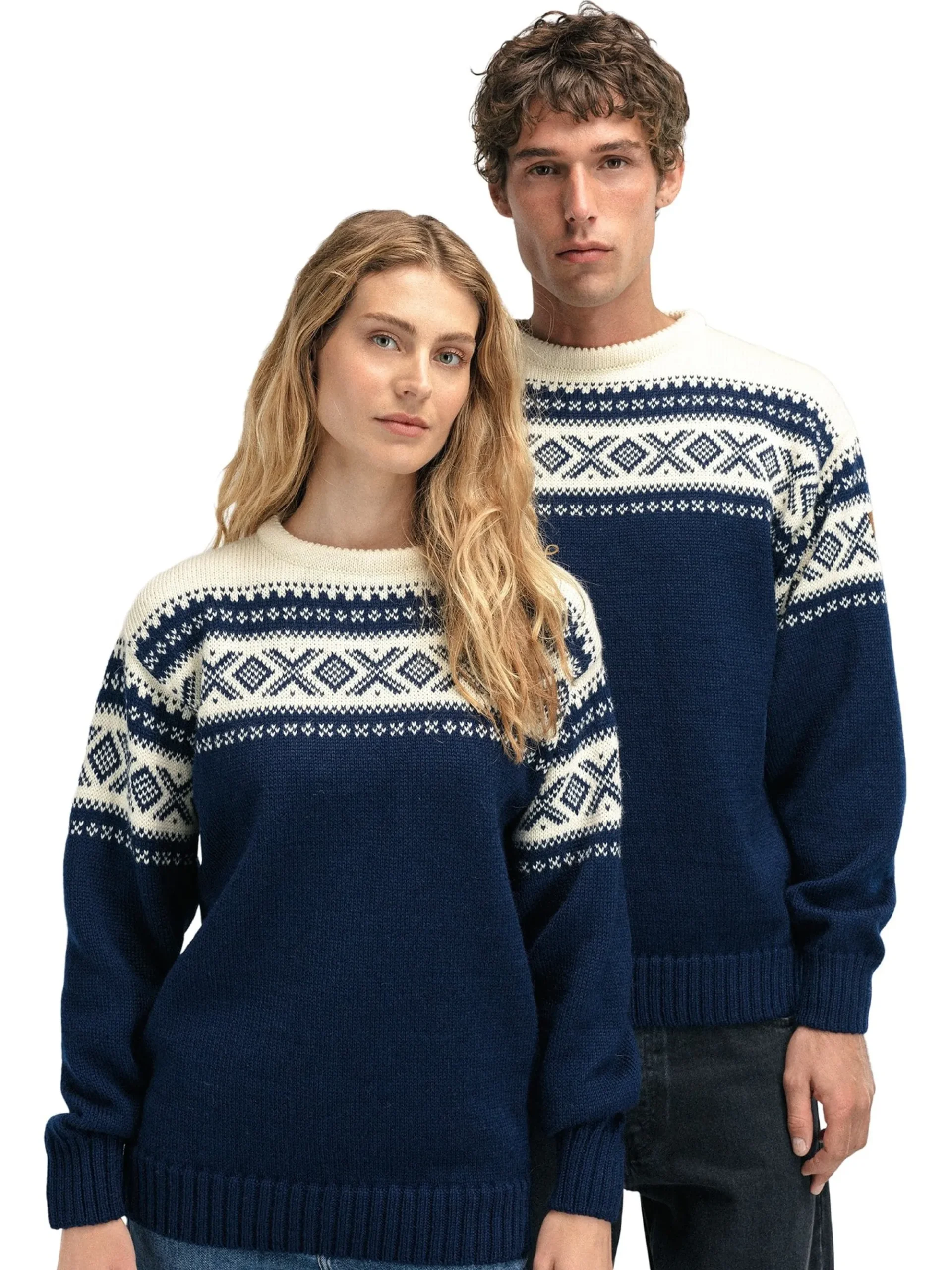 Dale of Norway Rund Hals-Cortina 1956 Unisex Genser - Norsk Ull Mork Bla