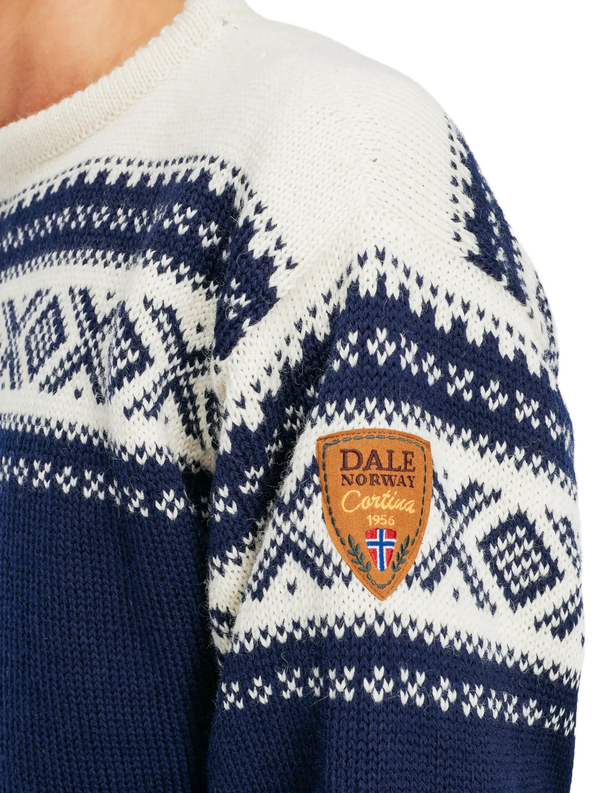Dale of Norway Rund Hals-Cortina 1956 Unisex Genser - Norsk Ull Mork Bla