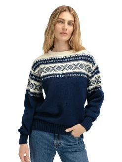 Dale of Norway Rund Hals-Cortina 1956 Unisex Genser - Norsk Ull Mork Bla