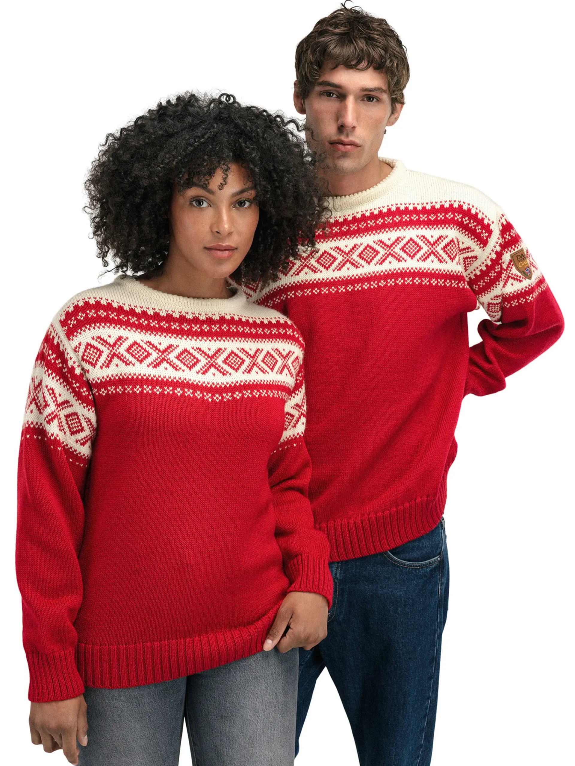 Dale of Norway Rund Hals-Cortina 1956 Unisex Genser - Norsk Ull Rod