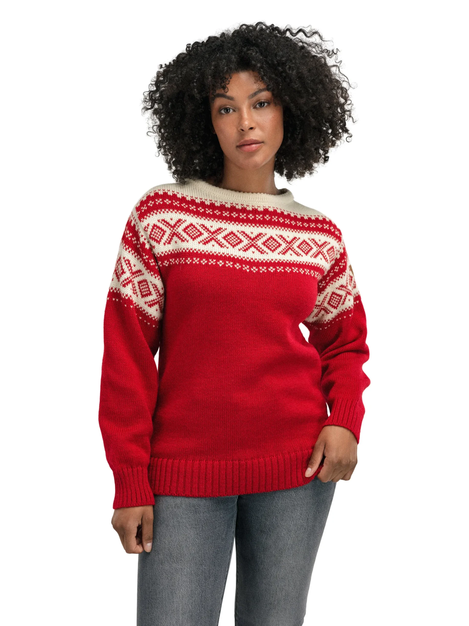 Dale of Norway Rund Hals-Cortina 1956 Unisex Genser - Norsk Ull Rod