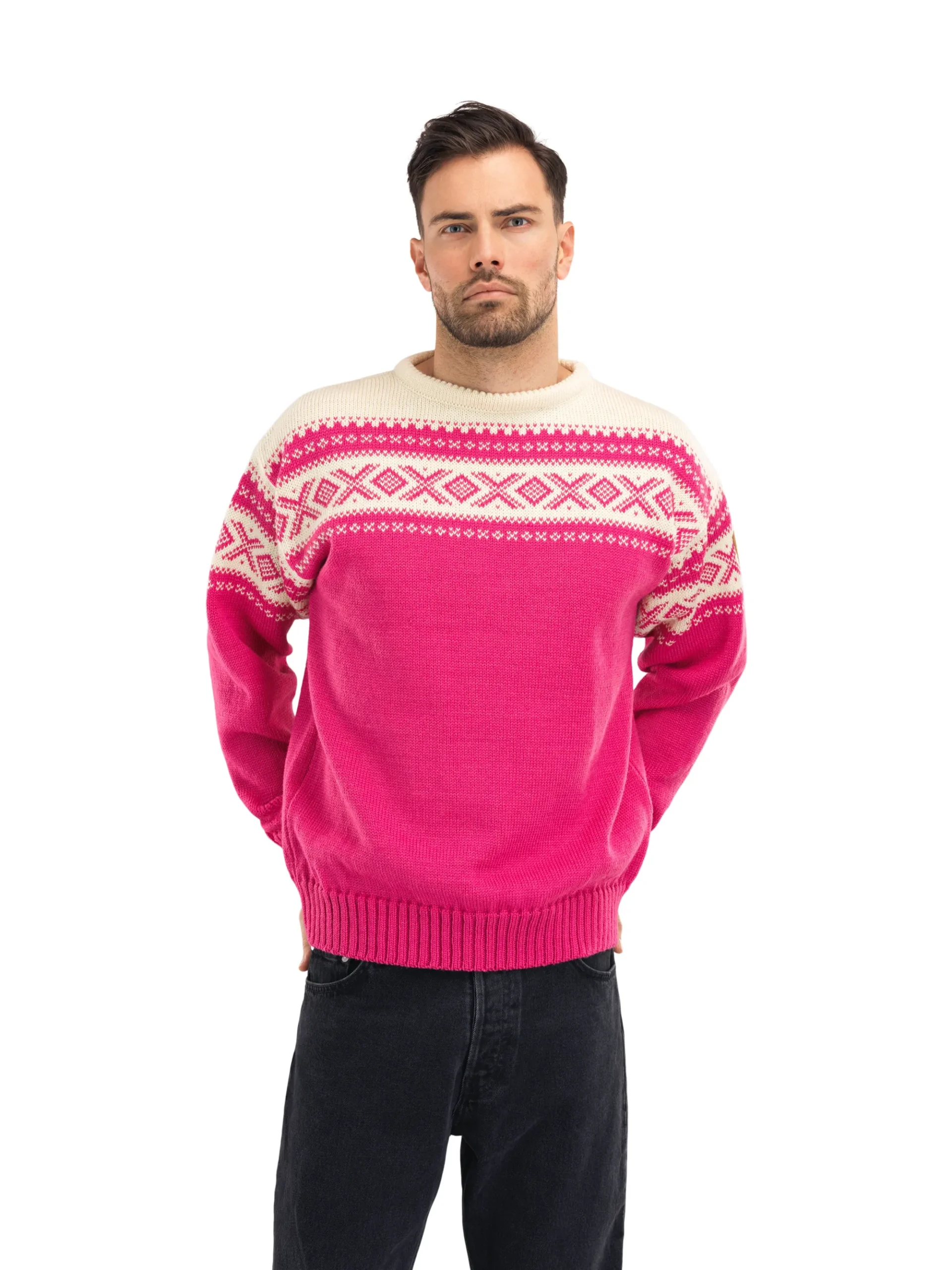 Dale of Norway Rund Hals-Cortina 1956 Unisex Genser - Norsk Ull Rosa