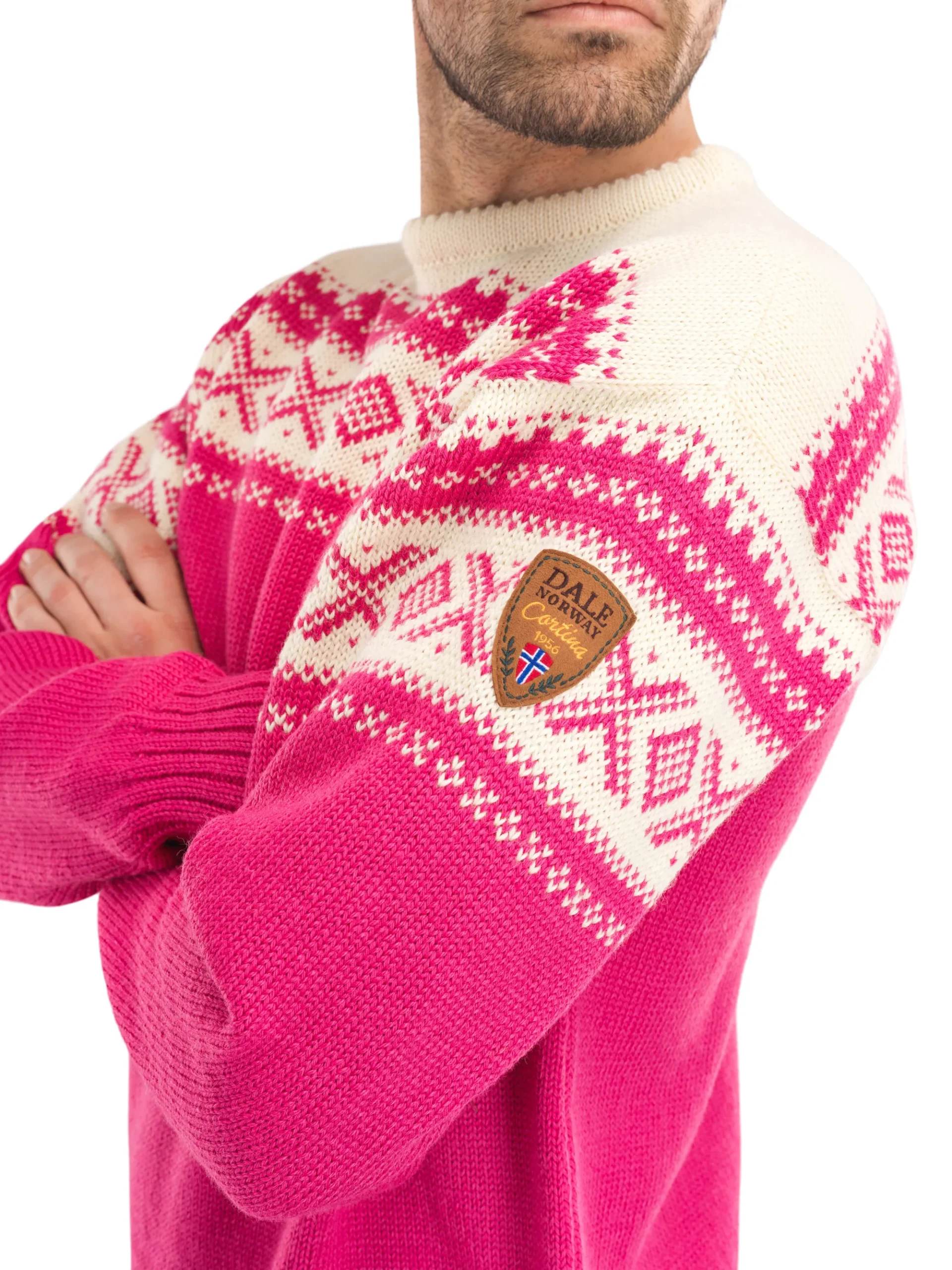 Dale of Norway Rund Hals-Cortina 1956 Unisex Genser - Norsk Ull Rosa