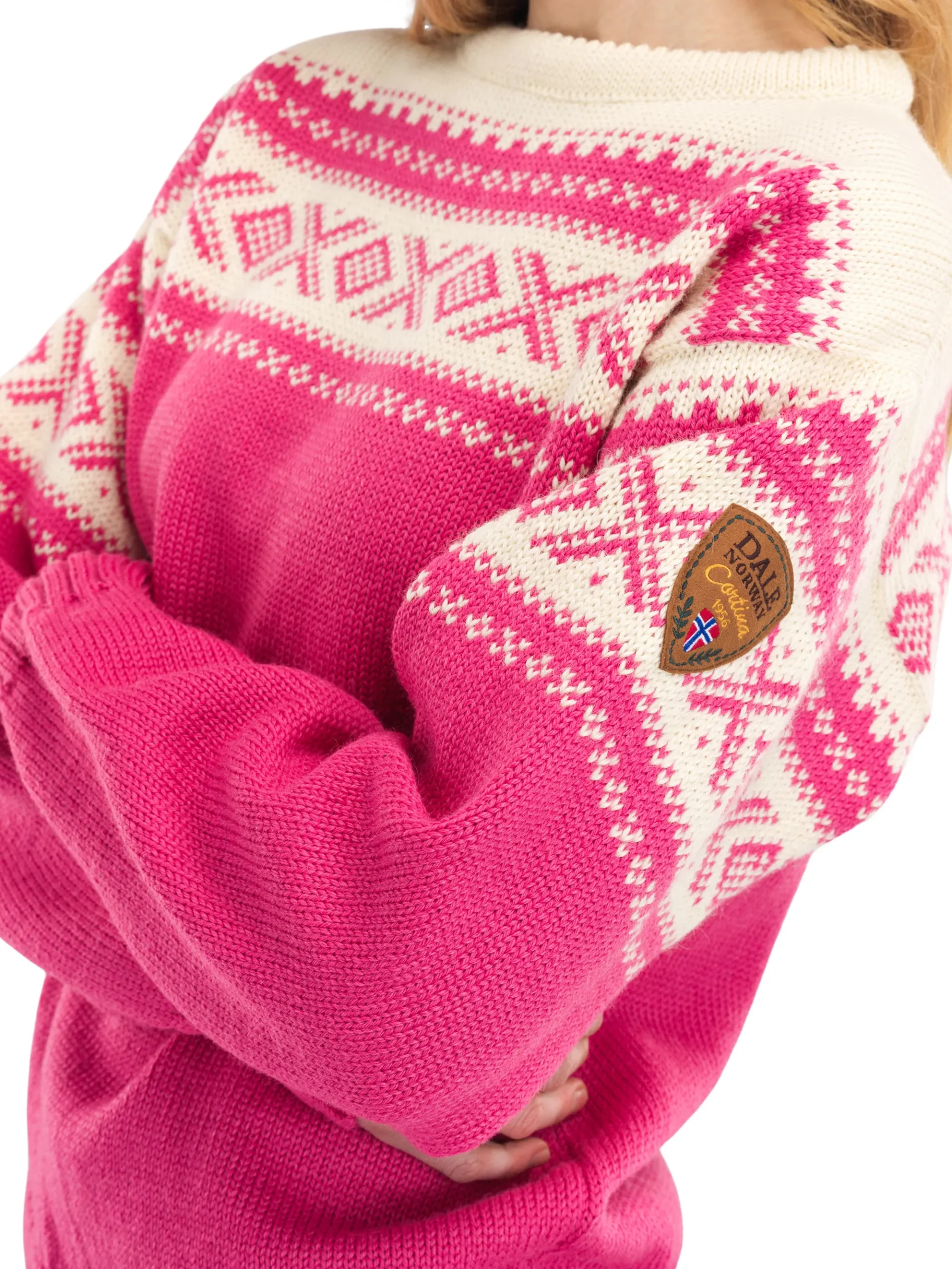 Dale of Norway Rund Hals-Cortina 1956 Unisex Genser - Norsk Ull Rosa