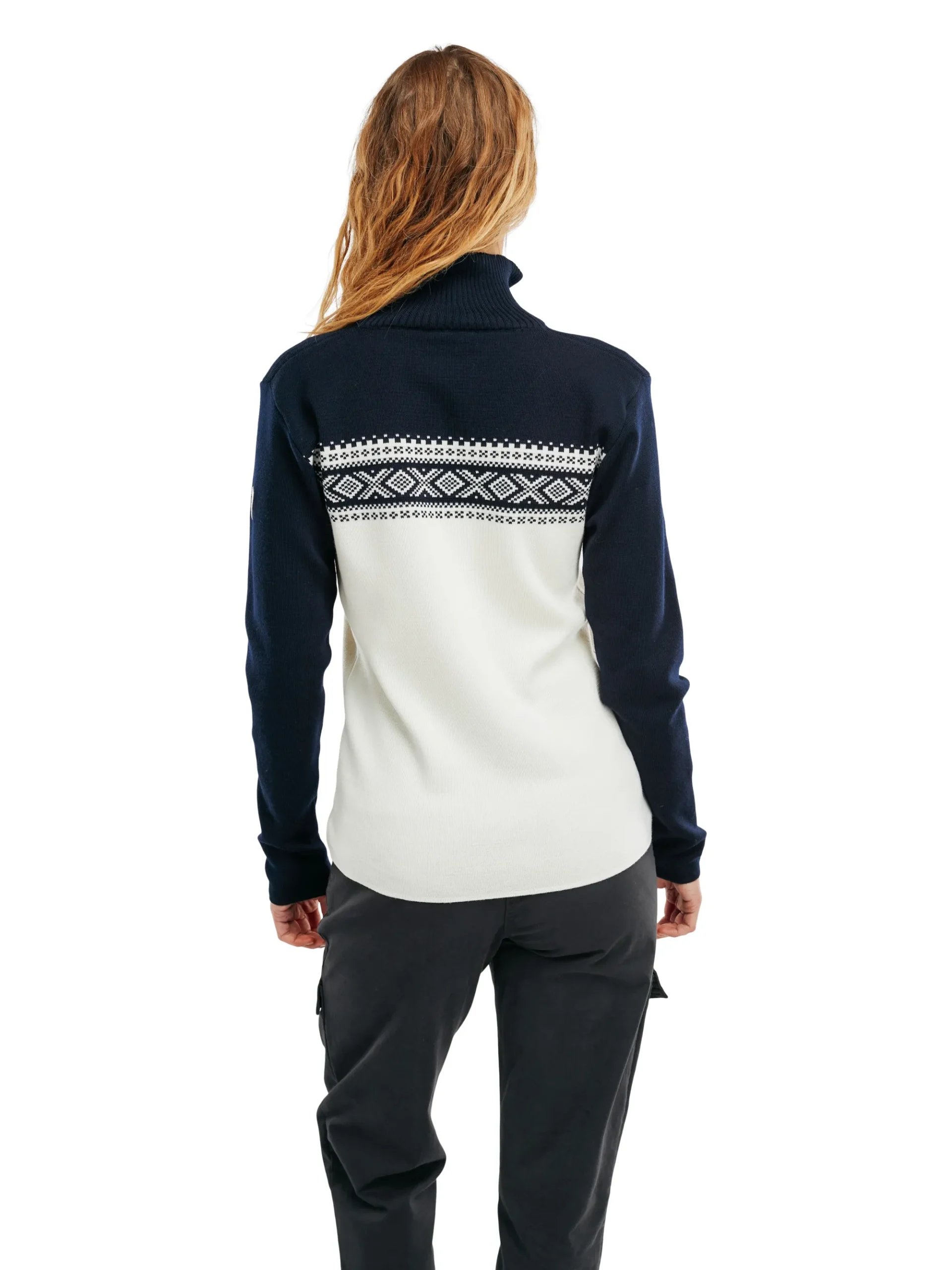 Dale of Norway Half-Zip-Dalestolen Merino Ullgenser Dame Offwhite/Navy