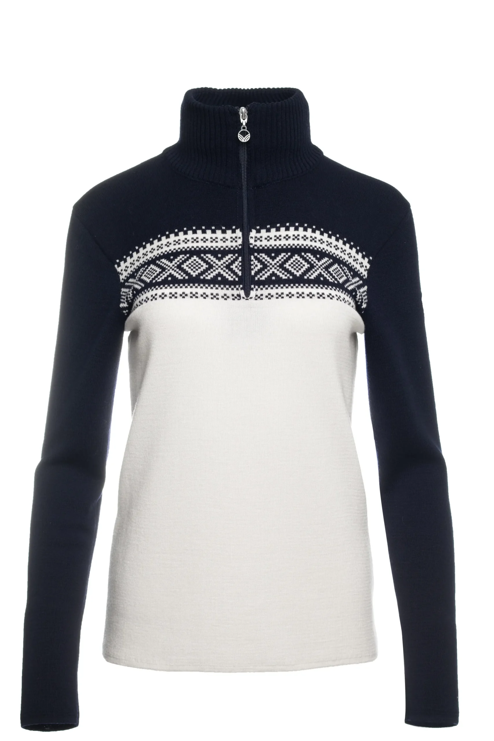 Dale of Norway Half-Zip-Dalestolen Merino Ullgenser Dame Offwhite/Navy