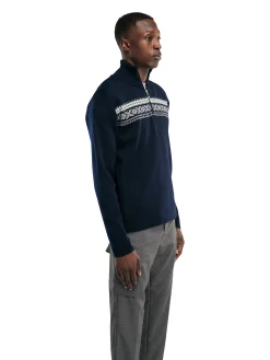 Dale of Norway Half-Zip-Dalestolen Merino Ullgenser Herre Mork Bla