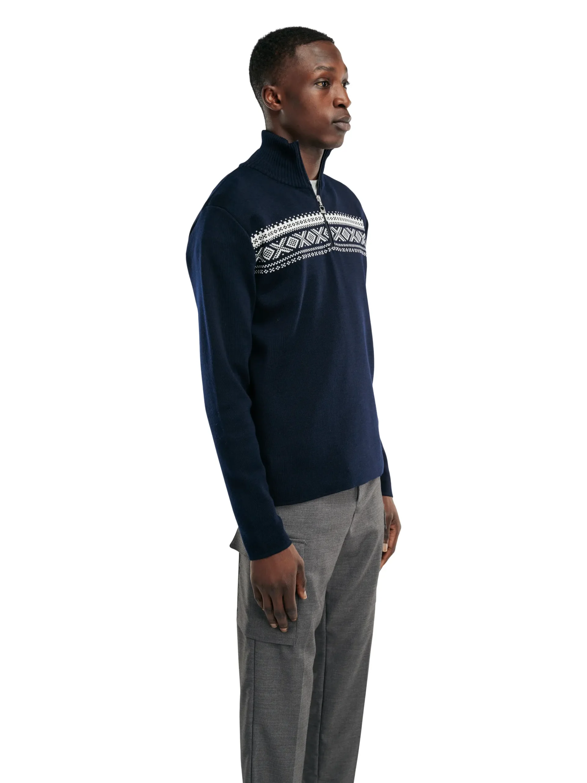 Dale of Norway Half-Zip-Dalestolen Merino Ullgenser Herre Mork Bla