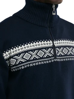 Dale of Norway Half-Zip-Dalestolen Merino Ullgenser Herre Mork Bla