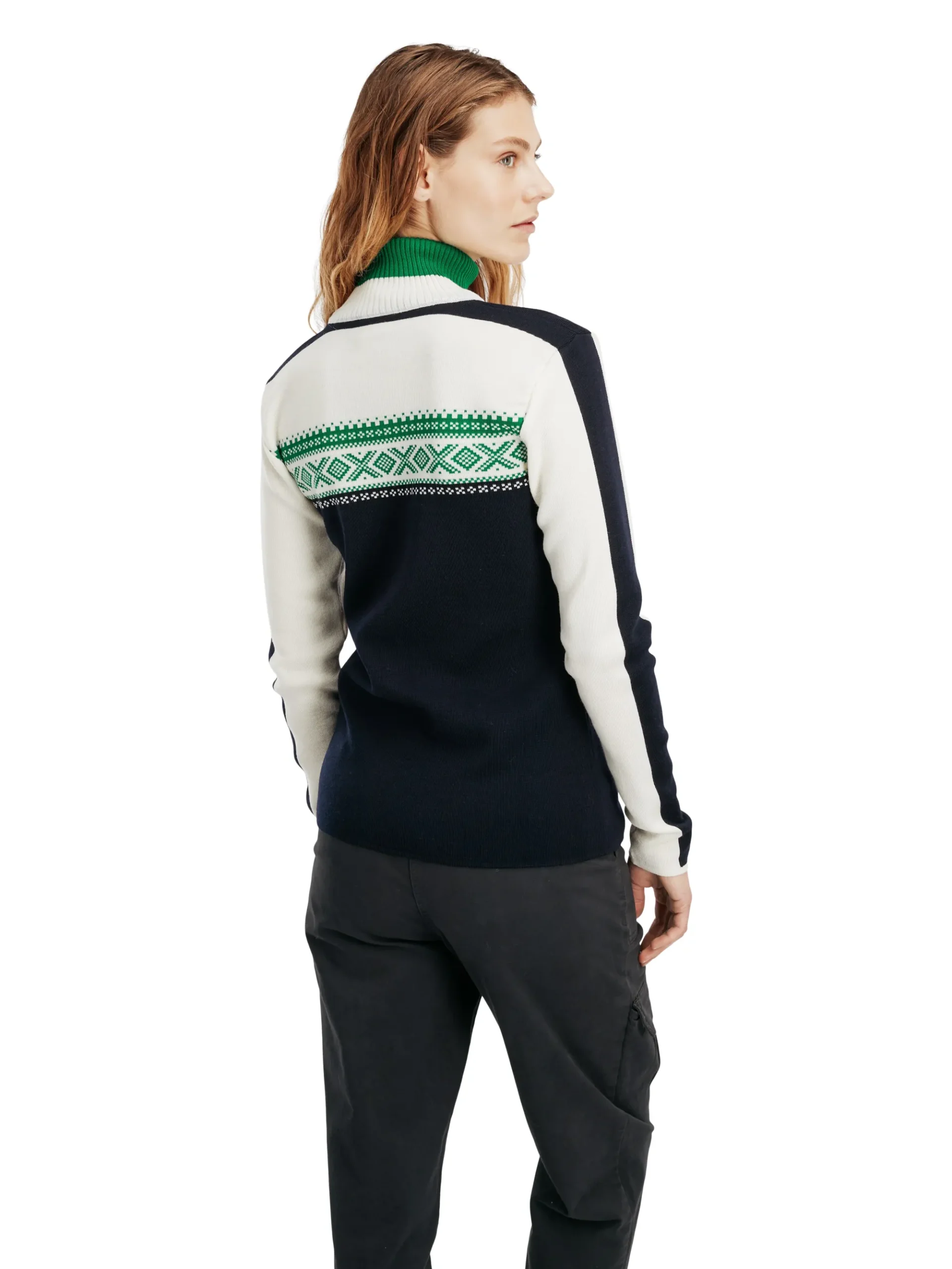 Dale of Norway Half-Zip-Dystingen Merino Ullgenser Dame Mork Bla / Lys Gronn
