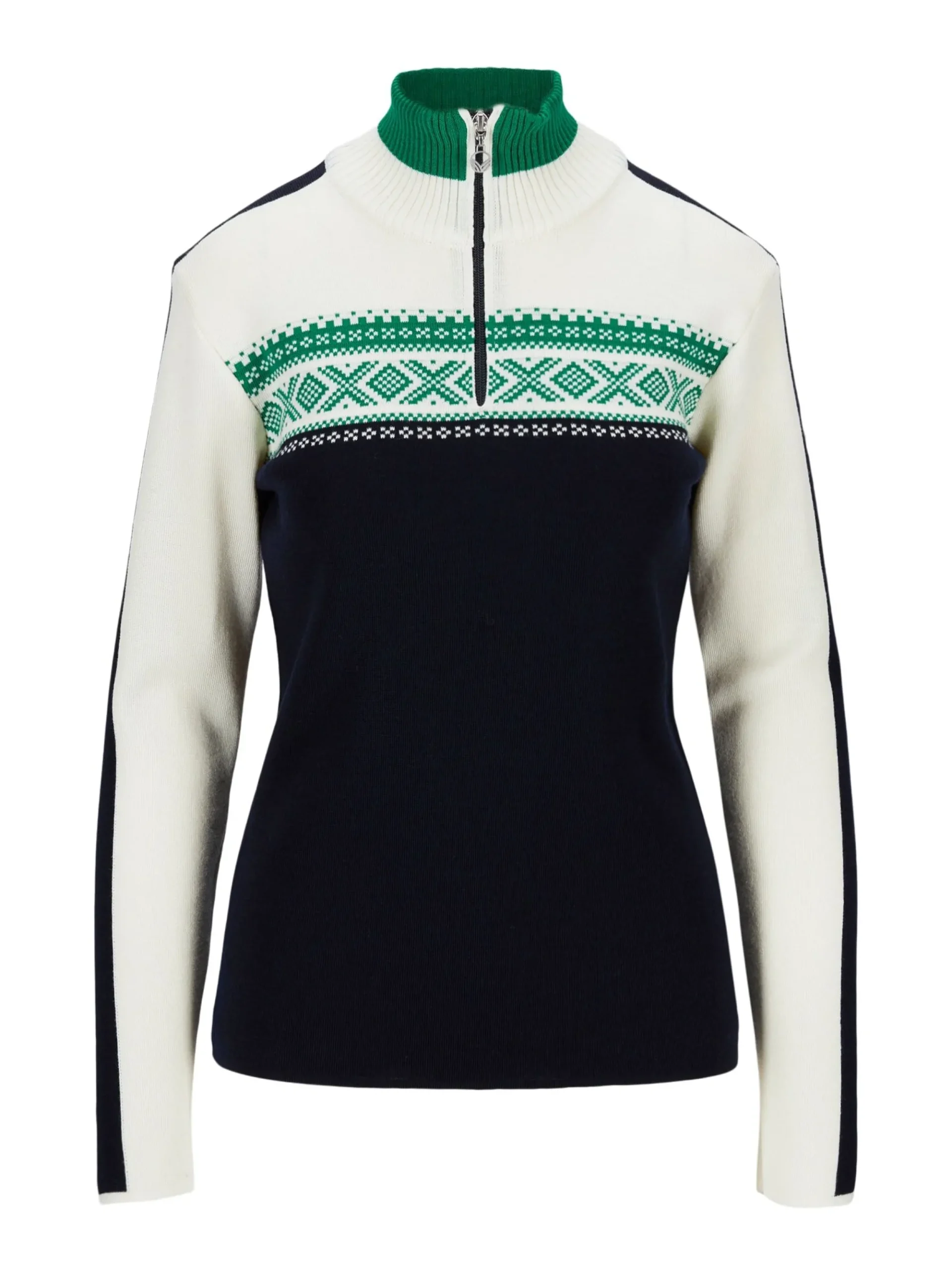 Dale of Norway Half-Zip-Dystingen Merino Ullgenser Dame Mork Bla / Lys Gronn