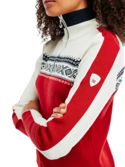 Dale of Norway Half-Zip-Dystingen Merino Ullgenser Dame Rod