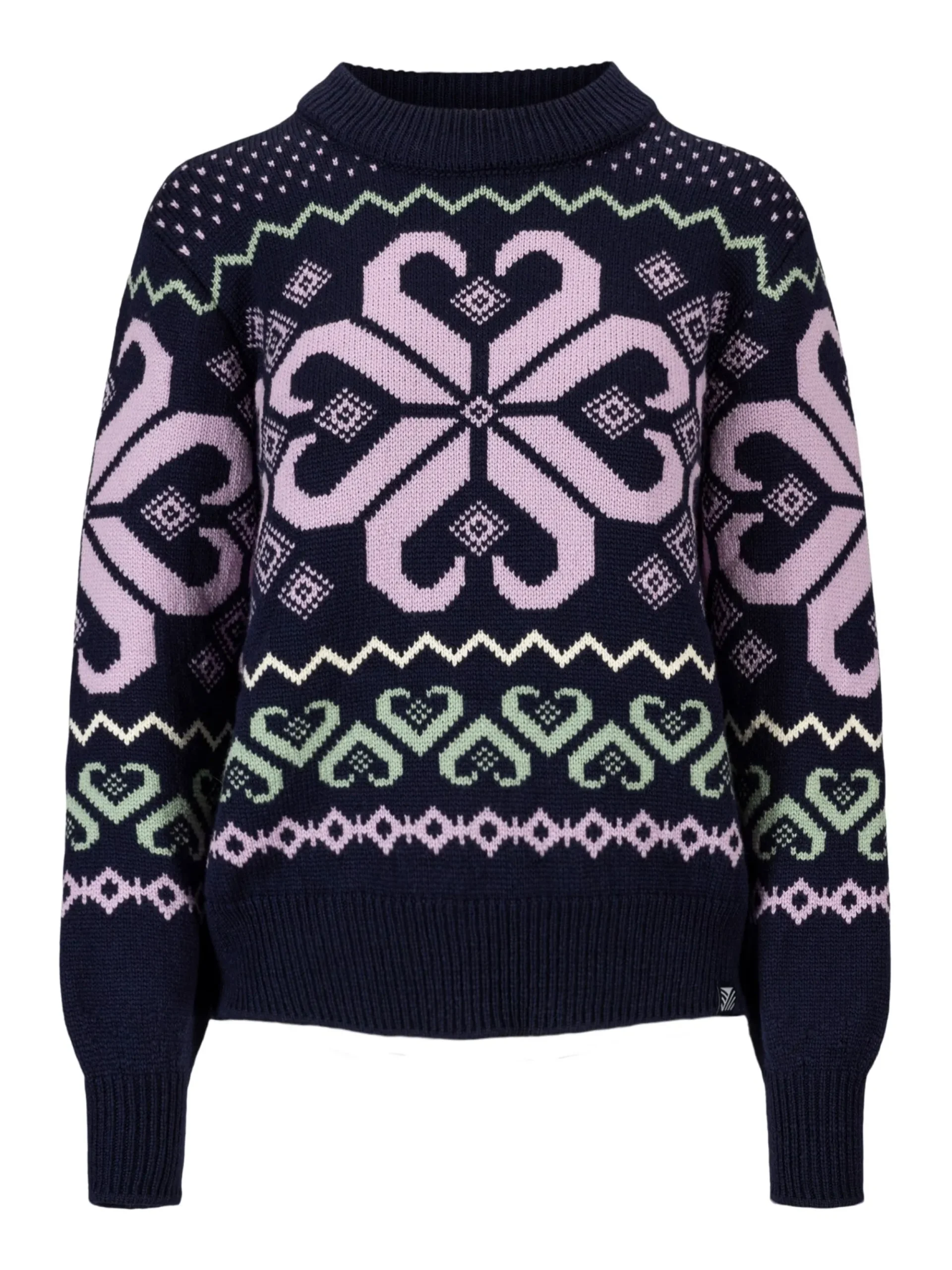 Dale of Norway Rund Hals-Falkeberg Ullgenser Dame Mork Bla / Lavender