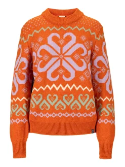 Dale of Norway Rund Hals-Falkeberg Ullgenser Dame Orange Lavender