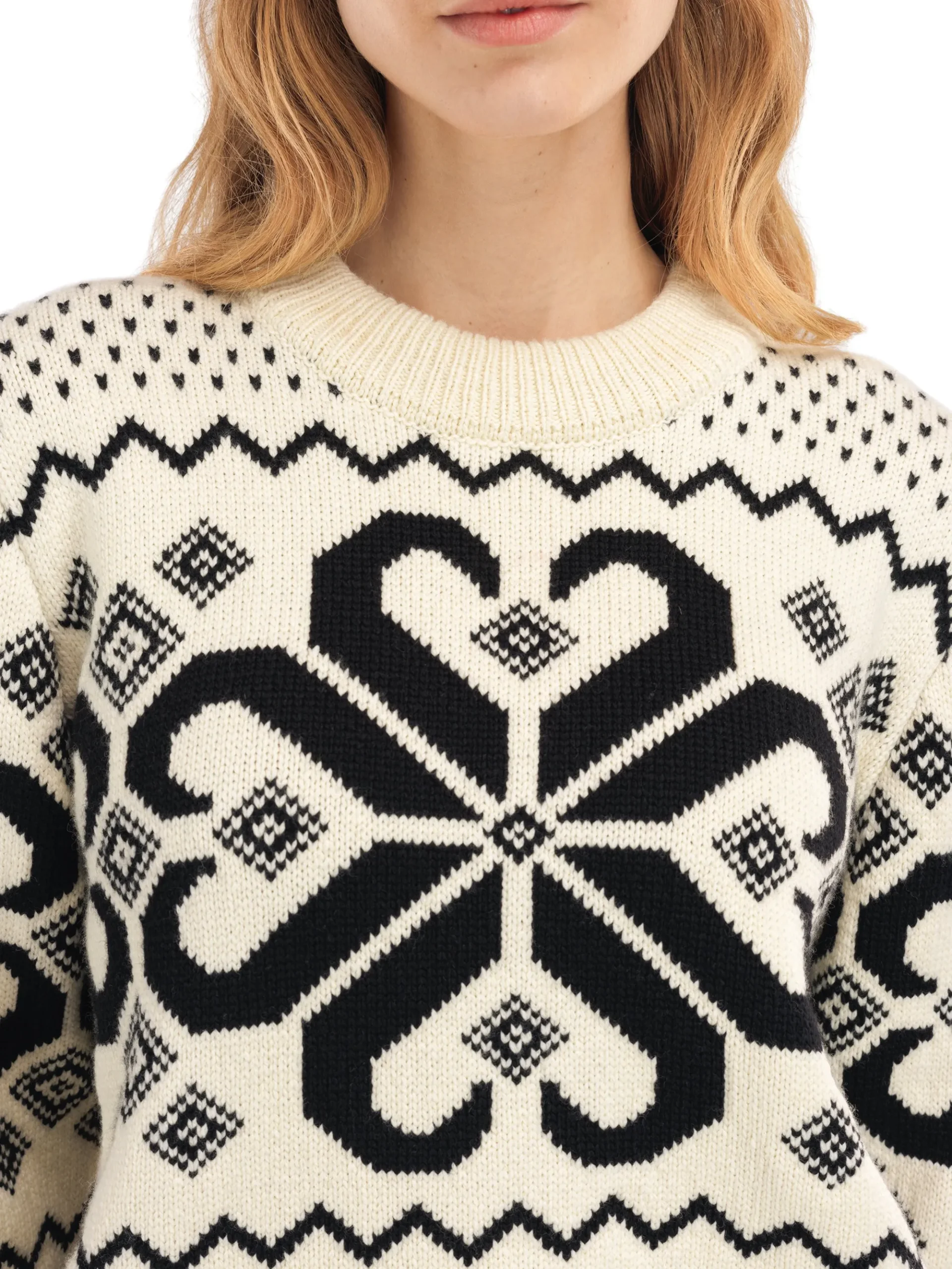 Dale of Norway Rund Hals-Falkeberg Ullgenser Dame White