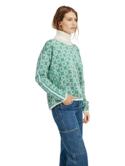 Dale of Norway Høy Hals-Firda Ullgenser - Merino Lys Gronn / Offwhite