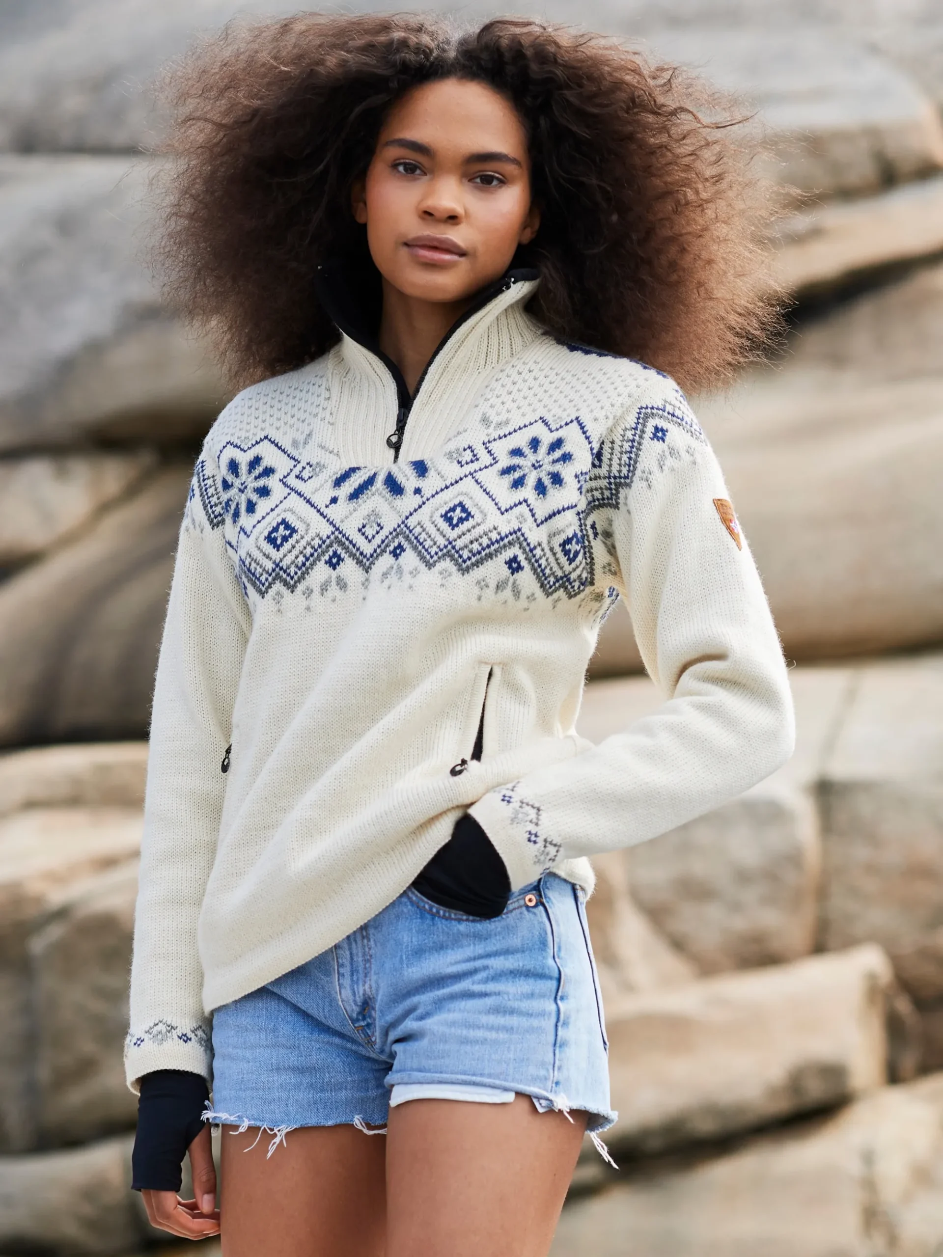 Dale of Norway Weatherproof-Fongen Ullgenser - Vindstopper Hvit