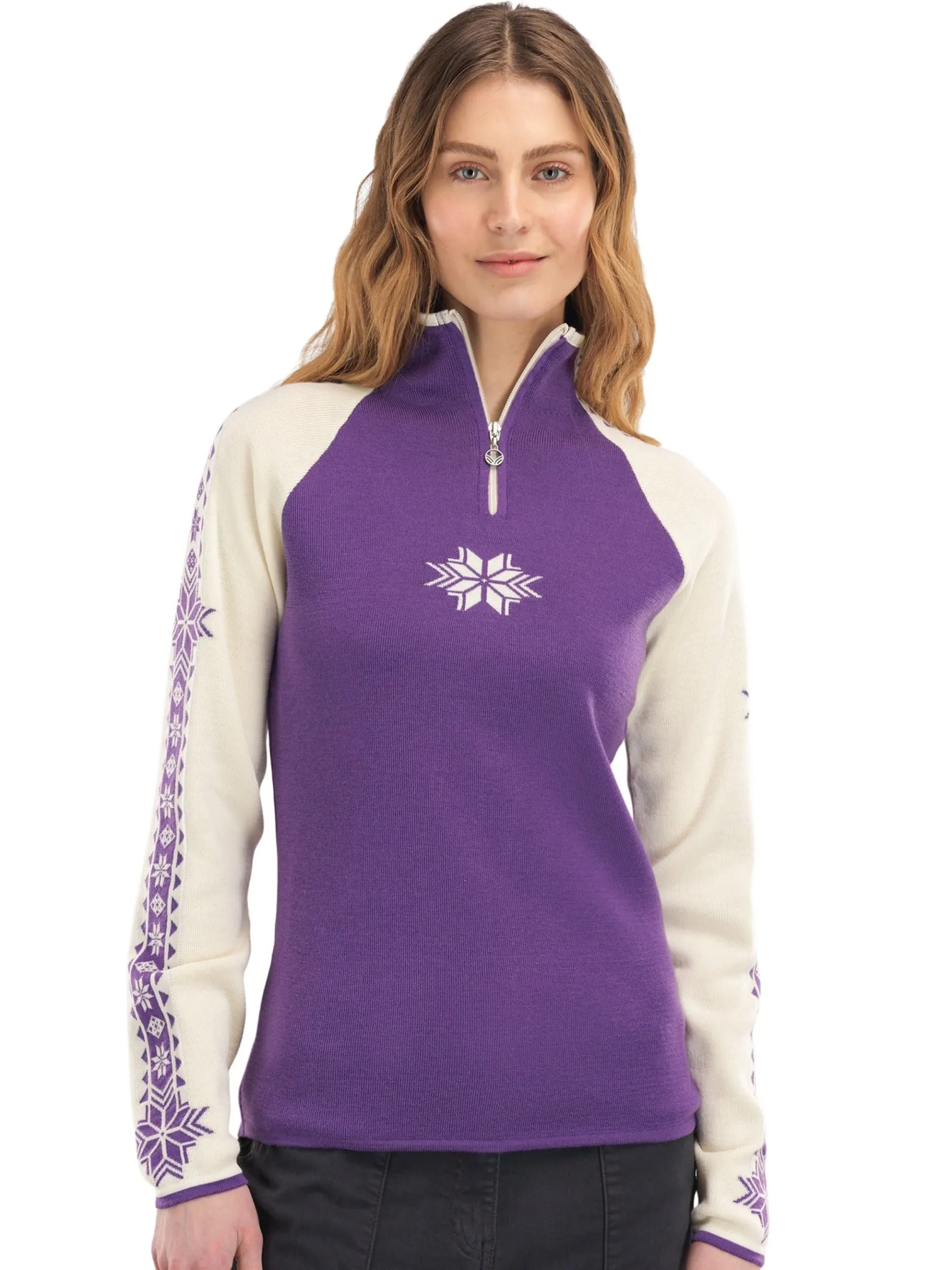 Dale of Norway Half-Zip-Geilo Ullgenser - Merino Lilla Offwhite