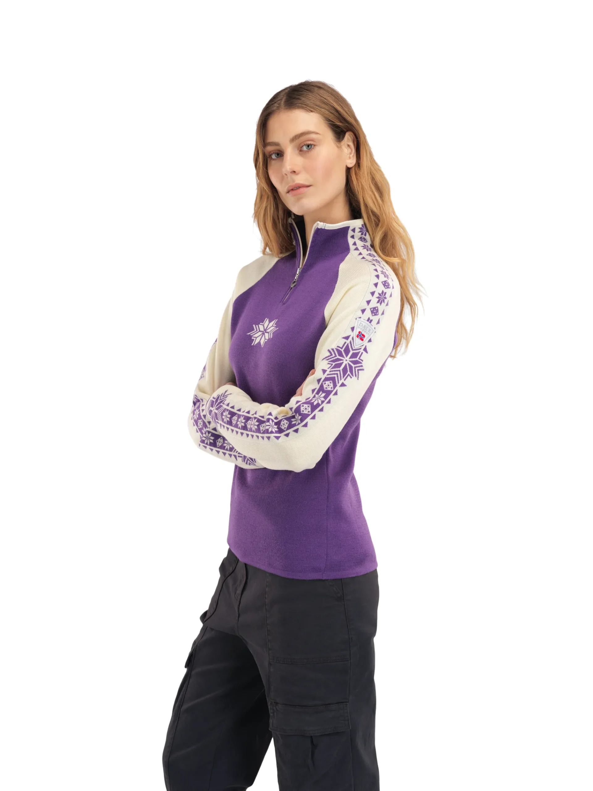 Dale of Norway Half-Zip-Geilo Ullgenser - Merino Lilla Offwhite