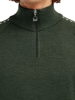 Dale of Norway Half-Zip-Geilo Ullgenser - Merino Mork Gronn