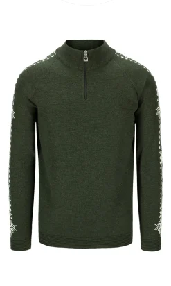Dale of Norway Half-Zip-Geilo Ullgenser - Merino Mork Gronn
