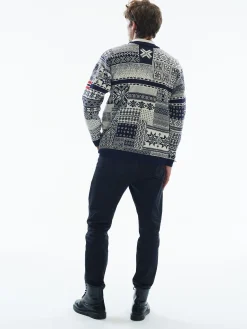 Dale of Norway Half-Zip-History Ullgenser Unisex - Norsk Ull Mork Bla