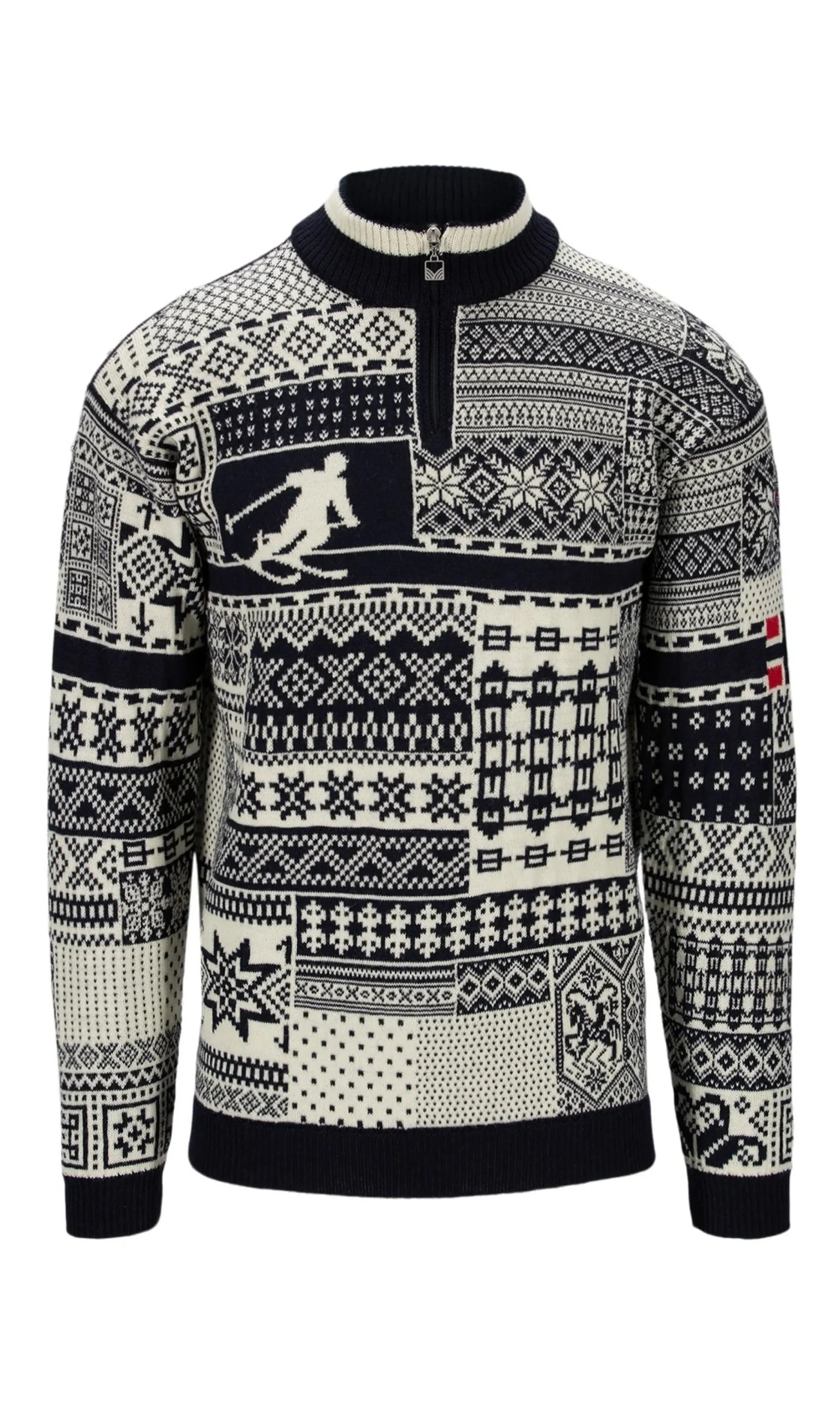 Dale of Norway Half-Zip-History Ullgenser Unisex - Norsk Ull Mork Bla