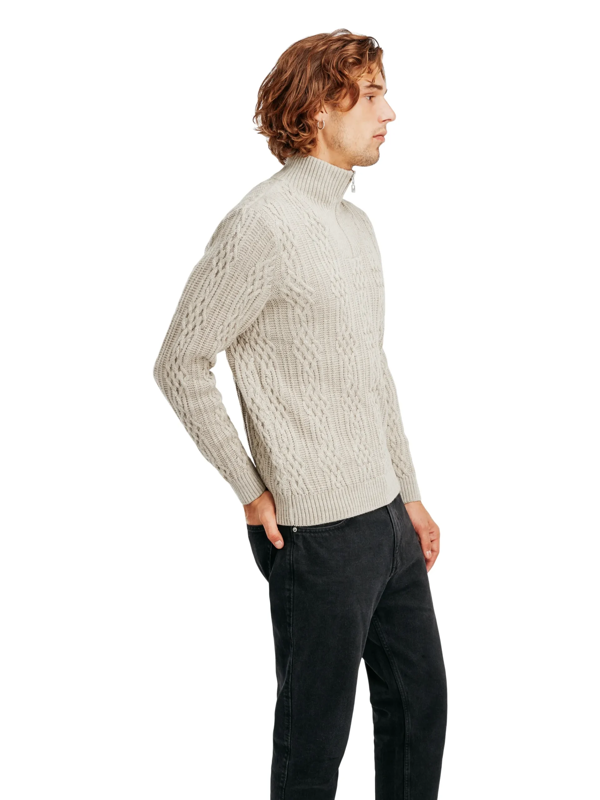 Dale of Norway Half-Zip-Hoven Ullgenser Beige
