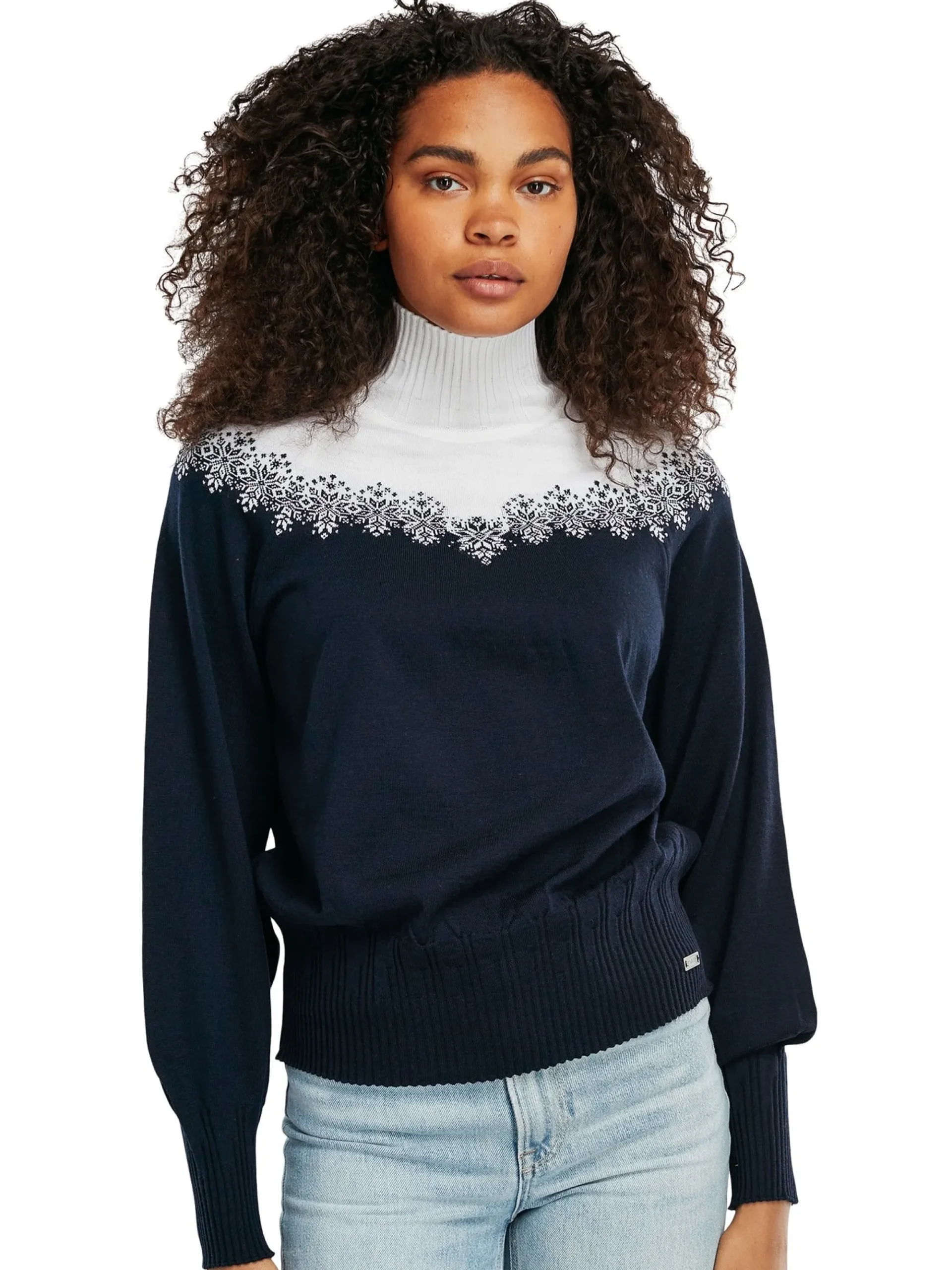 Dale of Norway Høy Hals-Isfrid Merino Ullgenser Dame Mork Bla