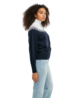 Dale of Norway Høy Hals-Isfrid Merino Ullgenser Dame Mork Bla