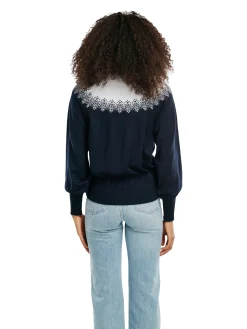 Dale of Norway Høy Hals-Isfrid Merino Ullgenser Dame Mork Bla