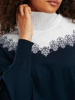 Dale of Norway Høy Hals-Isfrid Merino Ullgenser Dame Mork Bla