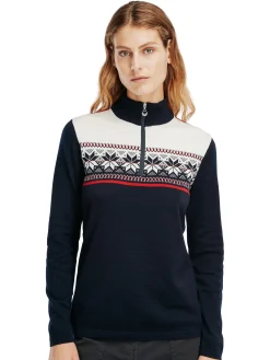 Dale of Norway Half-Zip-Liberg Damegenser Mork Bla