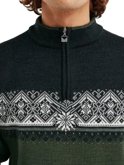 Dale of Norway Half-Zip-Moritz Ullgenser Mork Gronn