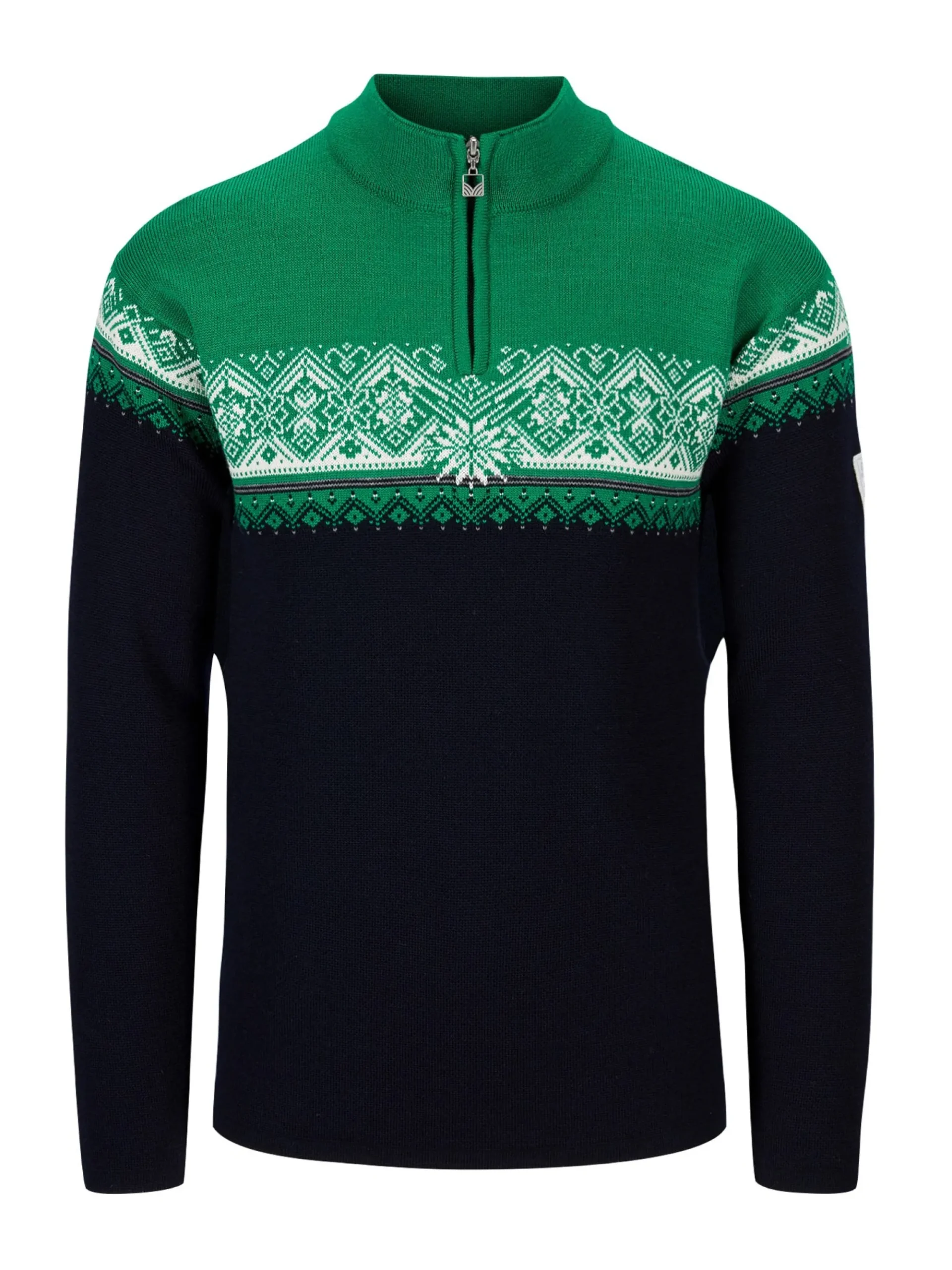 Dale of Norway Half-Zip-Moritz Ullgenser Mork Bla / Lys Gronn