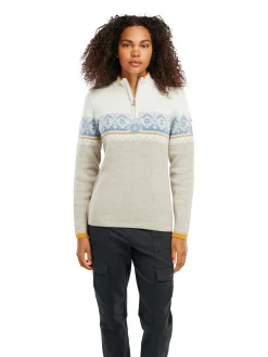 Dale of Norway Half-Zip-Moritz Ullgenser - Merino Sand Lysbla