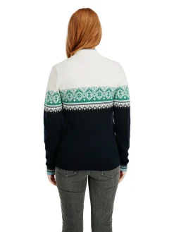 Dale of Norway Half-Zip-Moritz Ullgenser - Merino Mork Bla - Lys Gronn