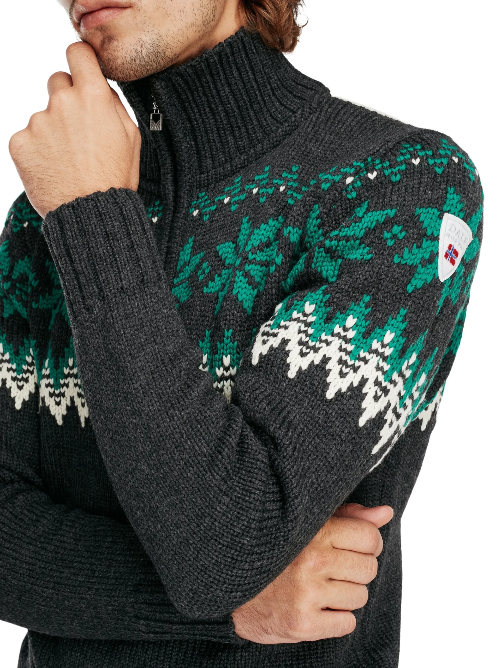 Dale of Norway Half-Zip-Myking Ullgenser Gra