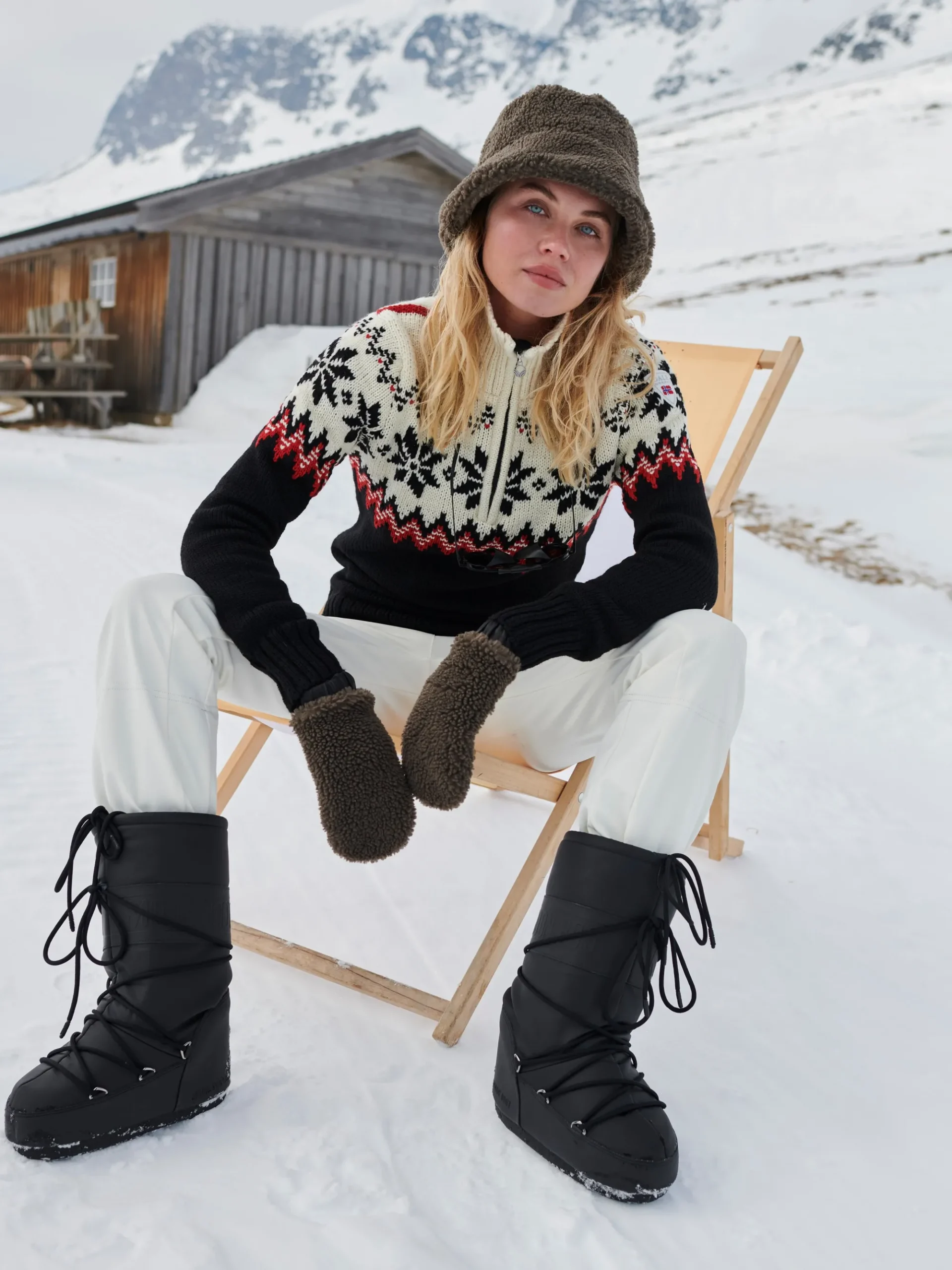 Dale of Norway Half-Zip-Myking Ullgenser - Merino Sort