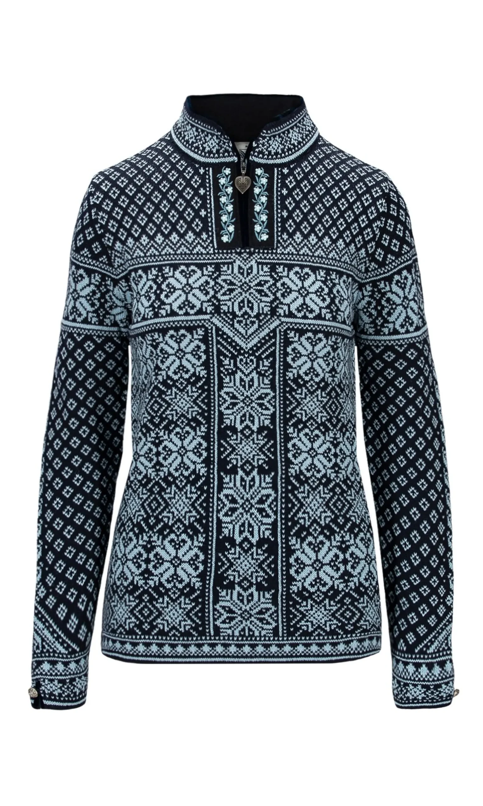 Dale of Norway Half-Zip-Peace Ullgenser Mork Bla