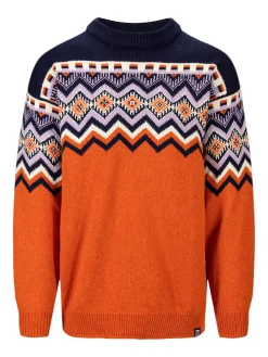 Dale of Norway Rund Hals-Randaberg Ullgenser Herre - Merino Orange Mork Bla